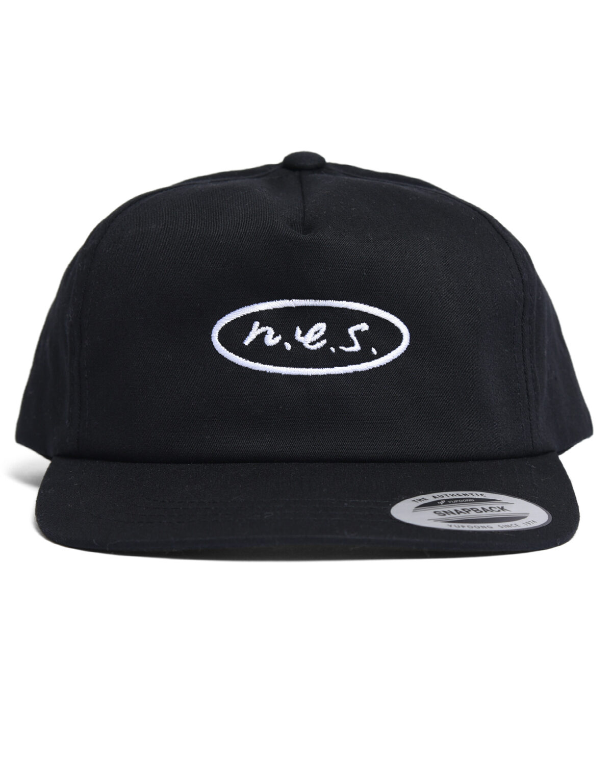 N.E.S Oval Logo Unstructured Snap Back Black