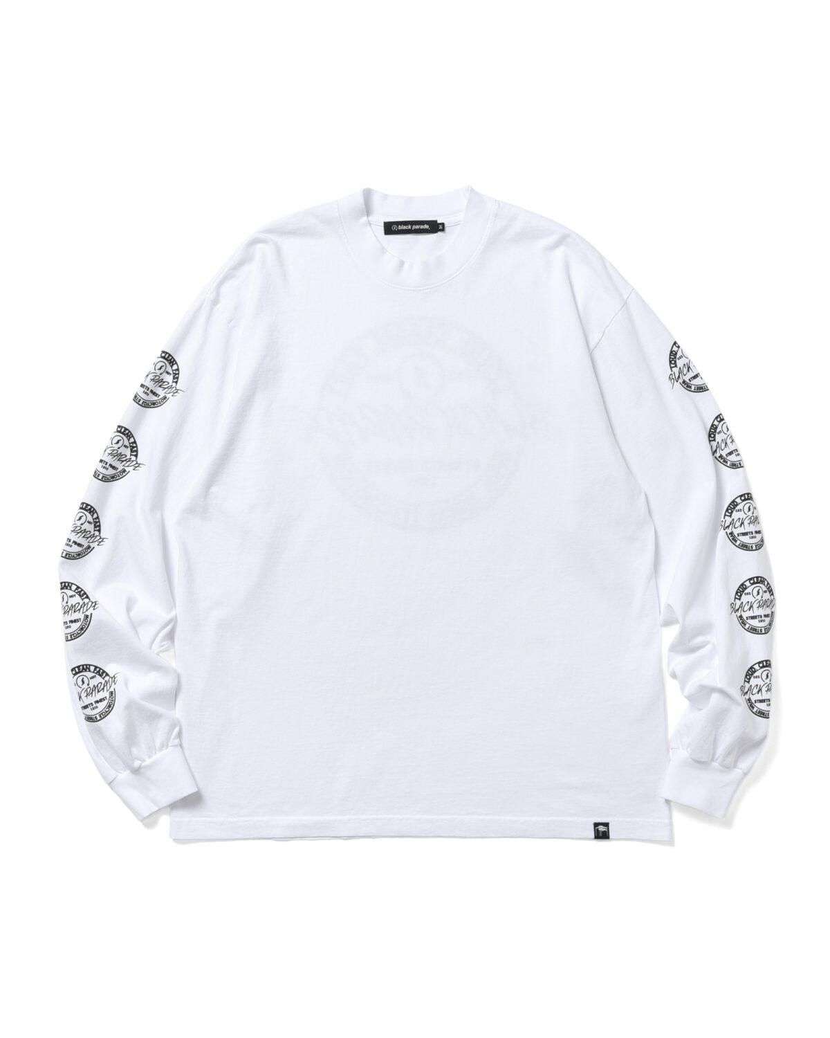 S23W4 Circle Log L/S Tee White